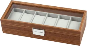 Slots Premium Jewelry Display Case Watch Storage matron Box Wood Watch Box 6 Wide 