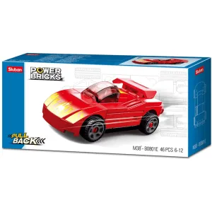 Sluban | Power Bricks Pull Back Car - Red Furious