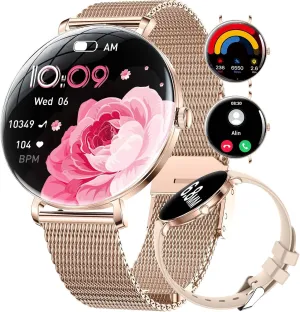Smartwatch Womens for Android iPhone Smart Watch for Women$ 1.43'' AMOLED Smart Watches$ Ladies Fitness Watch with 100  Sport Mode/Buletooth Calling$ gravel adept IP68 Waterproof Watches for Women$ Thin 