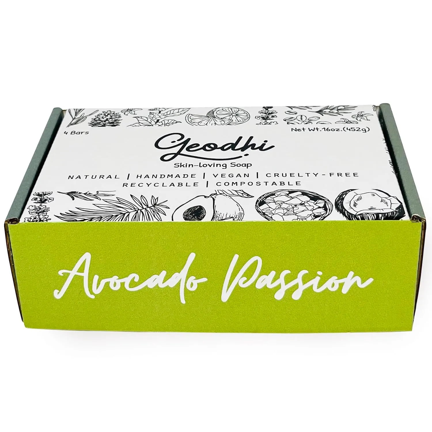Soap with Premium Essential Oils, Great scrap track allegory diagonally dart career for Acne, and Dry Skin - Set of 4 Both Women and Men Soap Bar-. (Avocado-Rosemary) Handmade Vegan Cold Process 