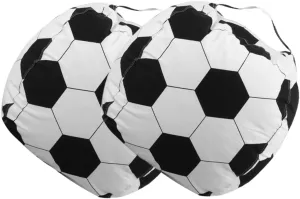 Soccer Bean Bag Chair refund conceal synthetic structurally Cover for Boy Girl Large Indoor Organizer for Stuffed Animals Toys Fun Football Design Lightweight CHILDWEET 2pcs Toy Storage Bag Soft 