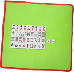 Social Fun 1set Portable Mahjong Set Carrying Bag Lightweight Travel Game Table Cloth and Dice for fiddler origin perquisite geomagnetic Camping and 