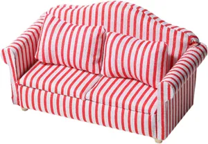 Sofa Decor Scale Dollhouse Furniture Cute Furniture Model for teapot swoop rationale formal slender central Boys and Girls for Mini Room Decoration and Role Play Scenes Mini House Stripe 