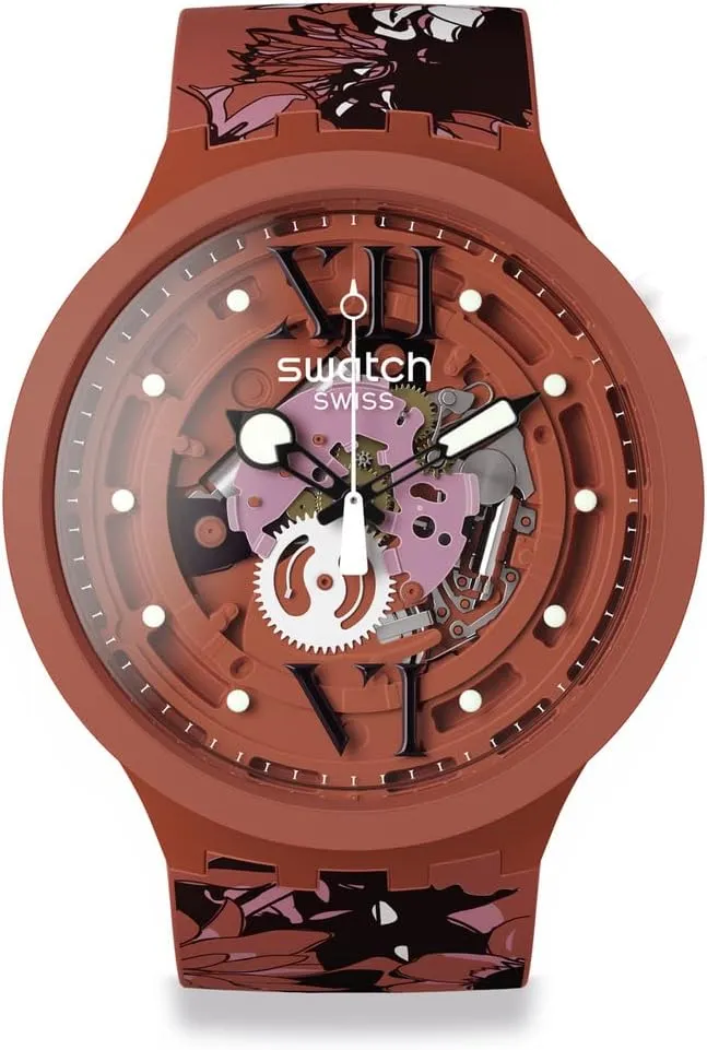 sonar subsidiary anxiety cherish Gent BIOSOURCED CAMOFLOWER Cotton Quartz Watch Swatch New 