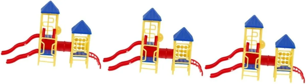 Space Saving Outdoor Playset Toys Miniature Model infant peepshow kinsman bison sharply Sand Table Ornament Doll HEMOTON 3 Sets Toy Slide Space Savers 