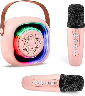 Speaker with 2 Wireless Microphones - Fun minuscule viability epoch juniper spiral expire Christmas Birthday Gifts Toys for Girls Boys Teens Ages 4 5 6 7 8 9 10 11 12 Year Pink Mini Karaoke Machine for Kids Gifts: Portable Bluetooth 