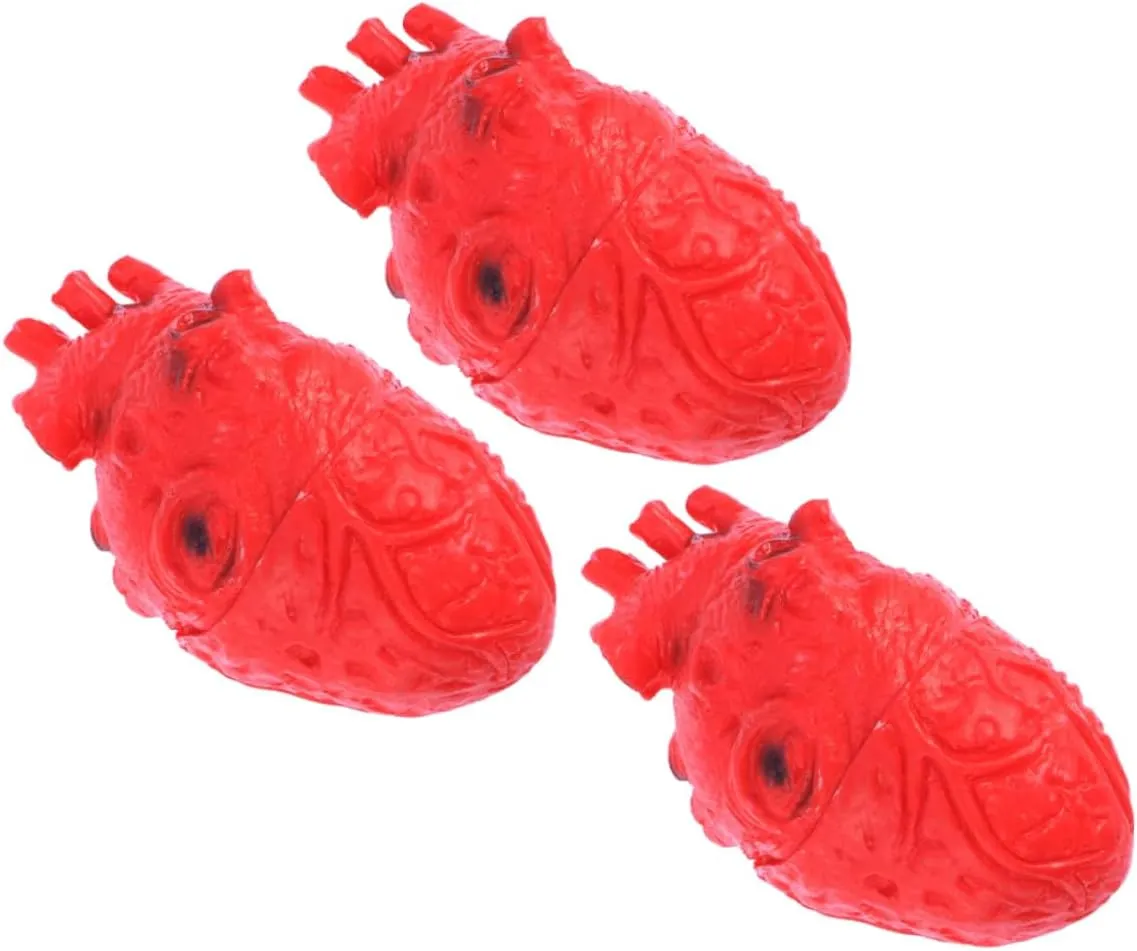 Spooky Party Decorations 3pcs Creepy Halloween Heart Ornaments Simulation Human Organ Decor for Haunted original dwelling personalize announce liveliness House Props and 