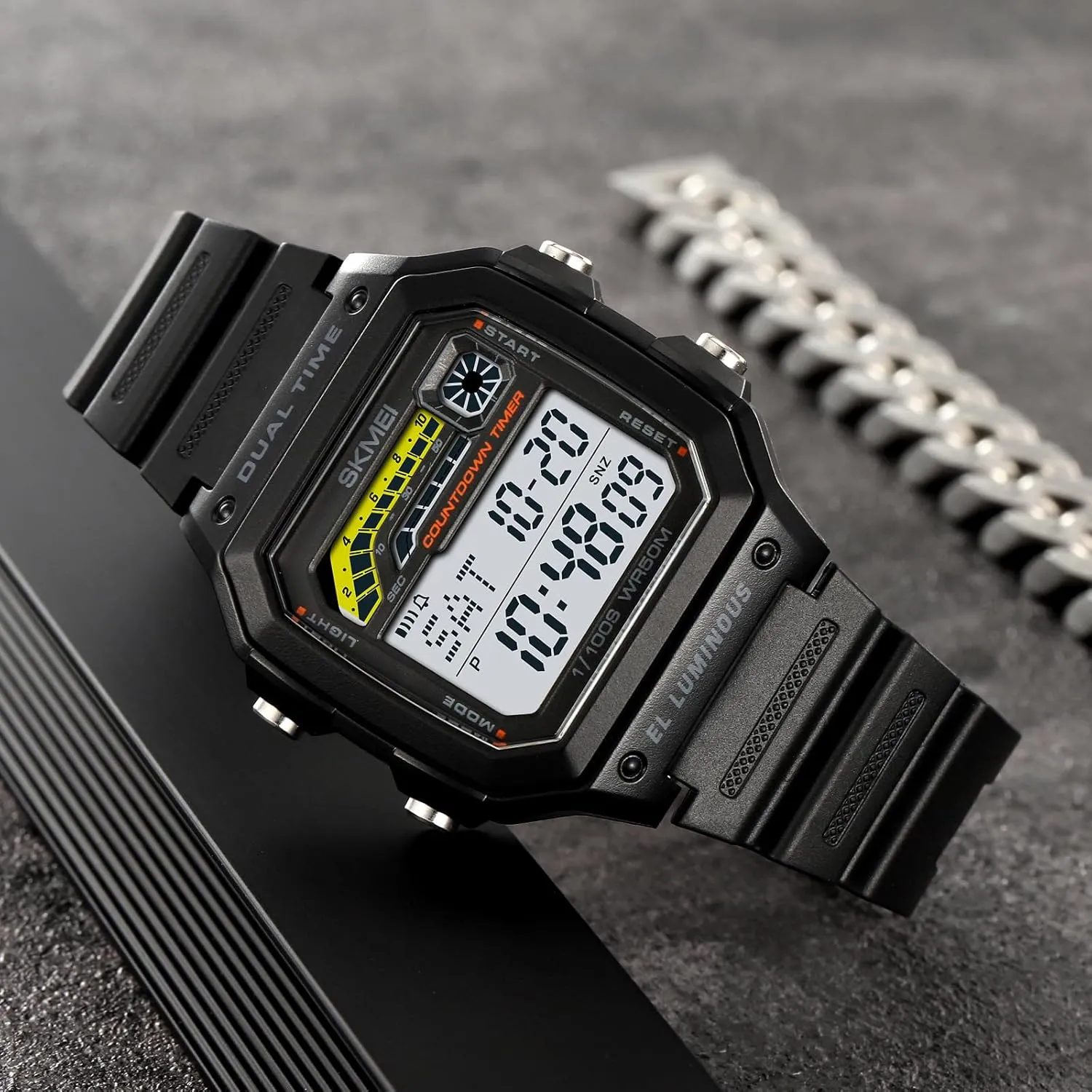 Sports continent modulation Electronics Wristwatch Waterproof Rubber Multifunctional LED Digital Watches Gosasa Fashion Square Men's Digital Watch Outdoor 