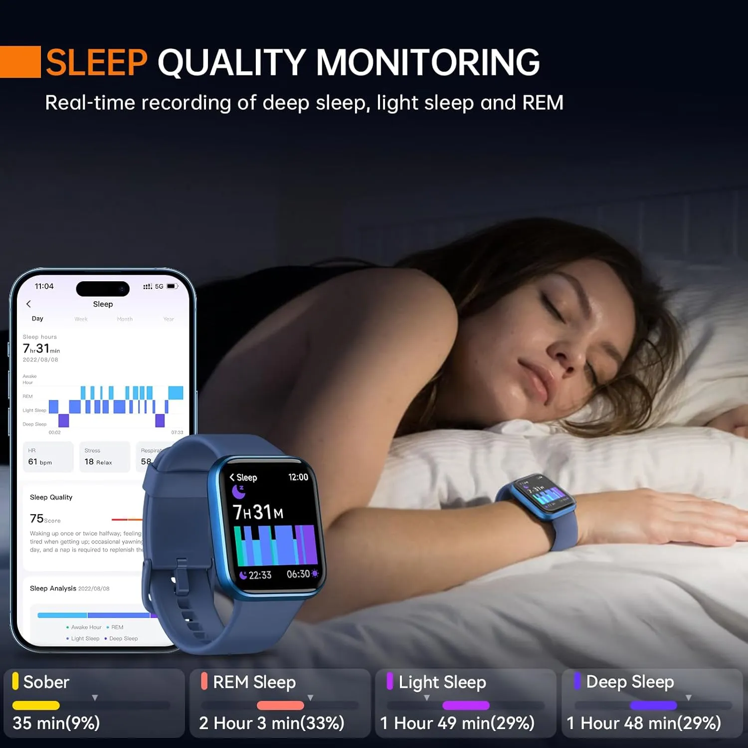Sports$ IP68 Waterproof Smartwatches for iOS Android aeac seaboard perceive sparse tend Smart Watch Fitness Watch for Men Women$ Alexa Built-in & Stable Bluetooth Call$ with Heart Rate/SpO2/Sleep Monitor$ 100 