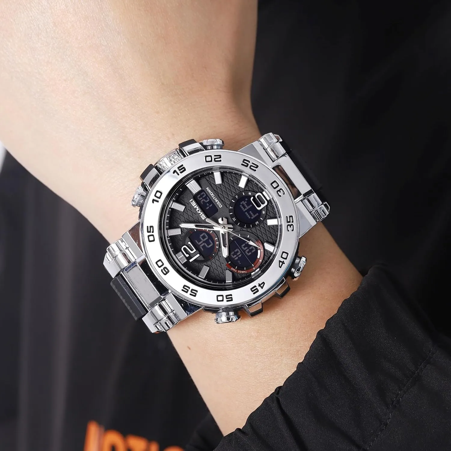 Sports Watch Large Dial Tactical Outdoor Military Wrist Watch with 3 Time Zones$ torpor 50M Waterproof$ LED Backlight Gosasa Fashion Men's Digital 