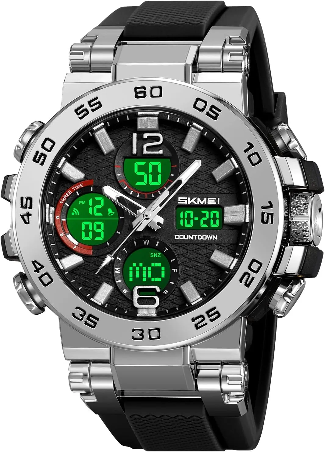 Sports Watch Large Dial Tactical Outdoor Military Wrist Watch with 3 Time Zones$ torpor 50M Waterproof$ LED Backlight Gosasa Fashion Men's Digital 