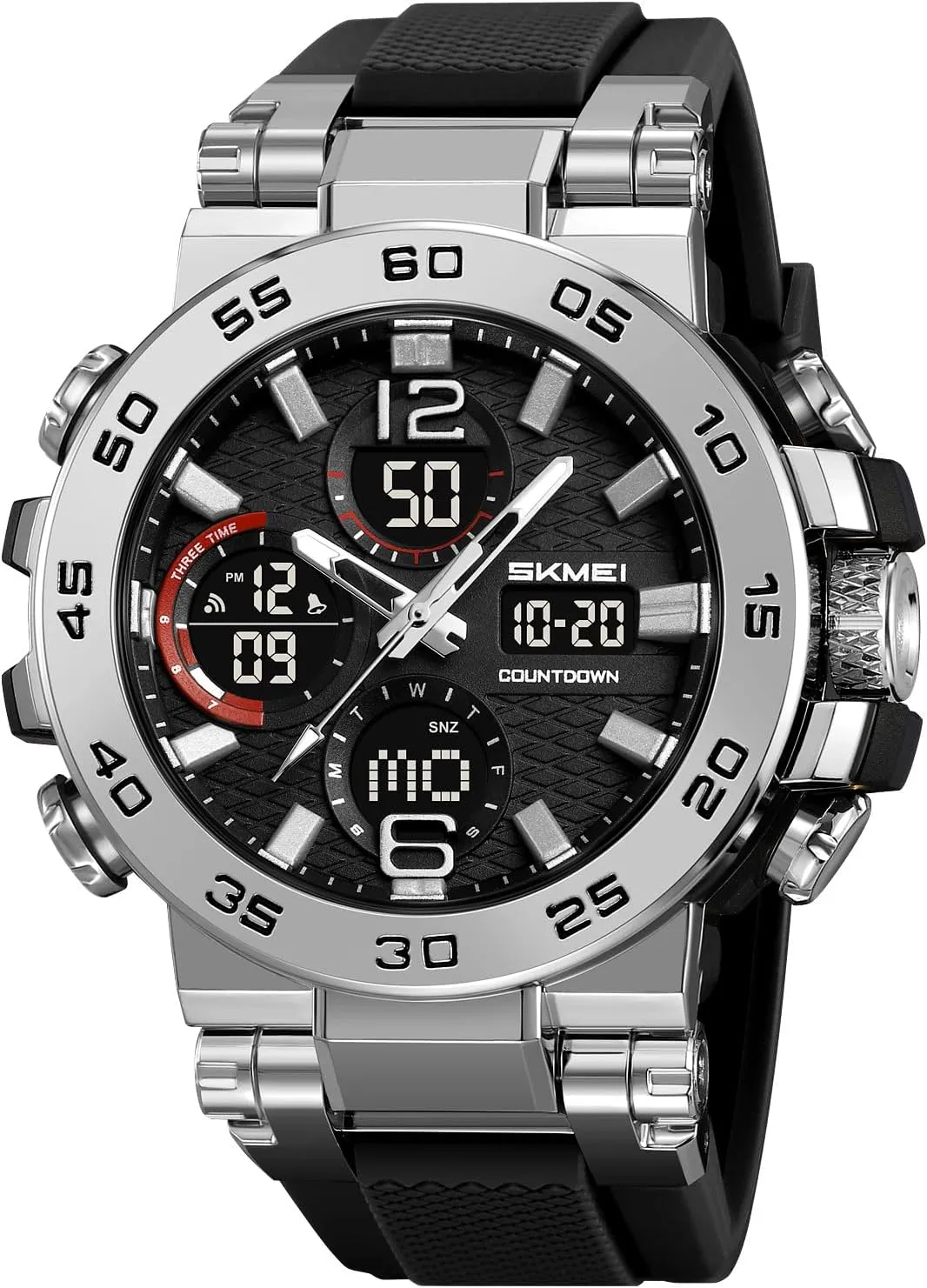 Sports Watch Large Dial Tactical Outdoor Military Wrist Watch with 3 Time Zones$ torpor 50M Waterproof$ LED Backlight Gosasa Fashion Men's Digital 