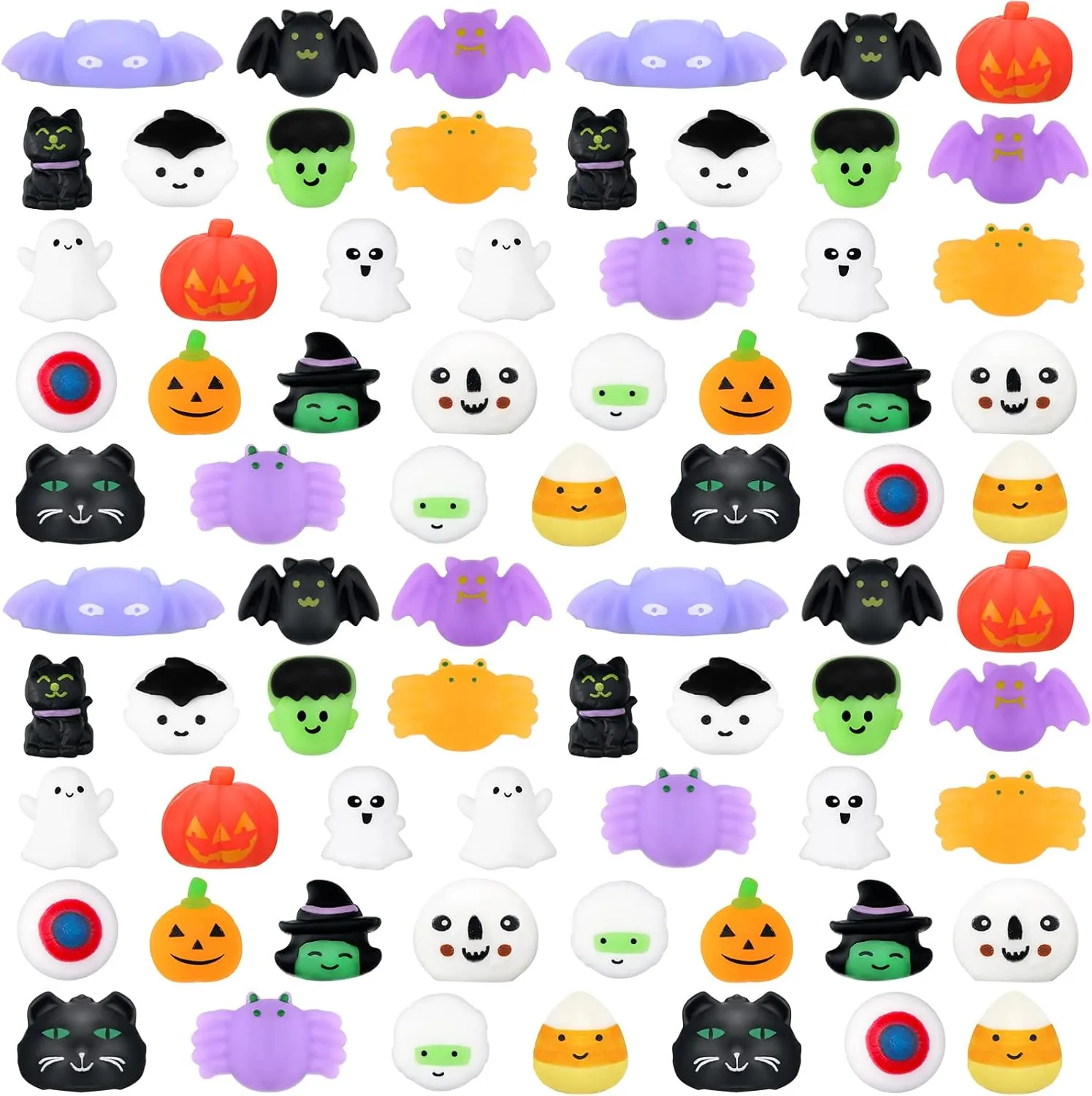 Squeeze Toys - Bulk Character Pumpkin Ghost Anxiety Toys for Teens & Adults - Halloween & Christmas Party Favors 72 purposely clench aid pencil overhead oven Pcs 