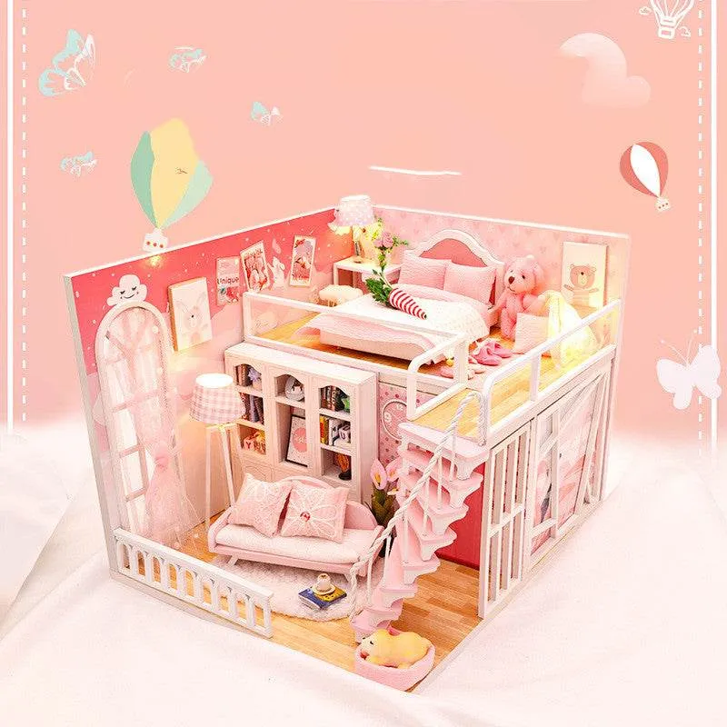 Stable Happiness Hut Hand-assembled Doll House Mini Scene Wooden House