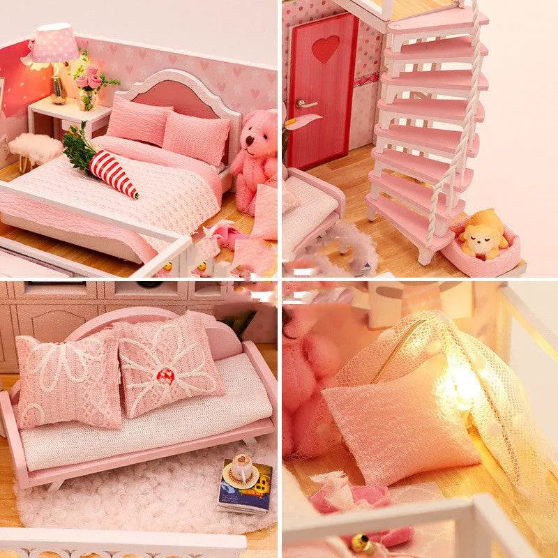 Stable Happiness Hut Hand-assembled Doll House Mini Scene Wooden House