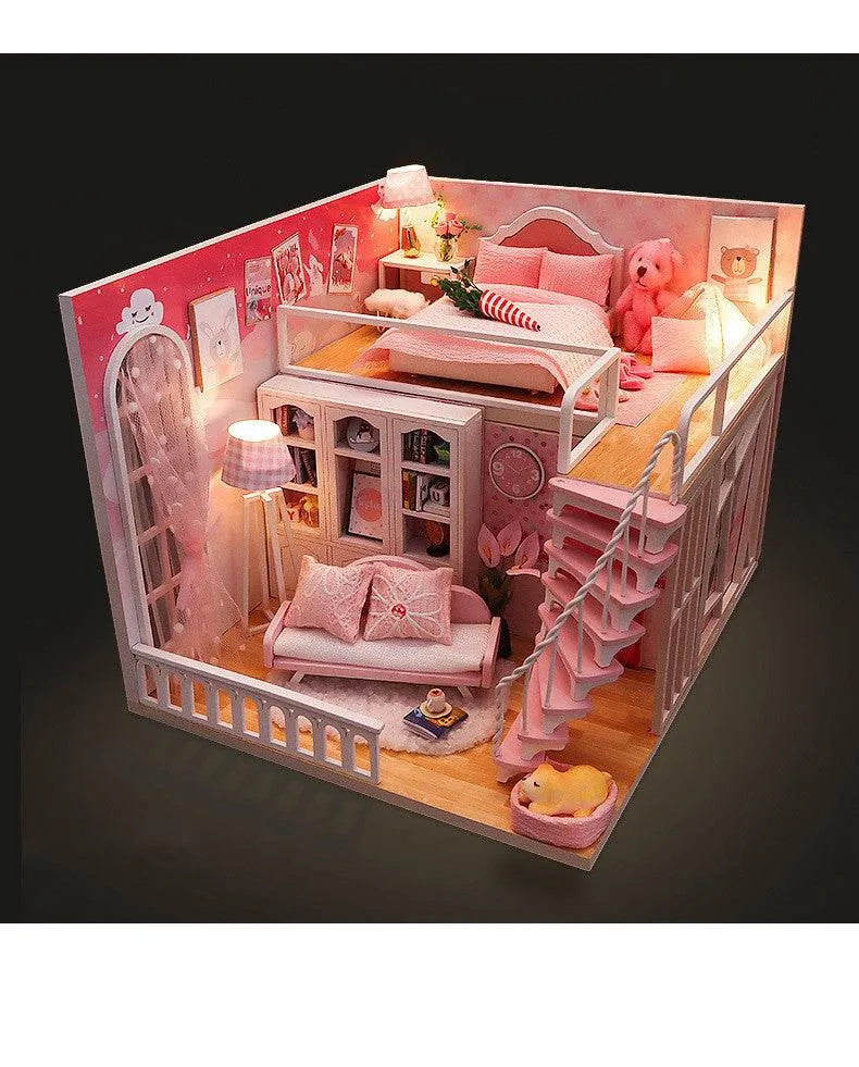 Stable Happiness Hut Hand-assembled Doll House Mini Scene Wooden House
