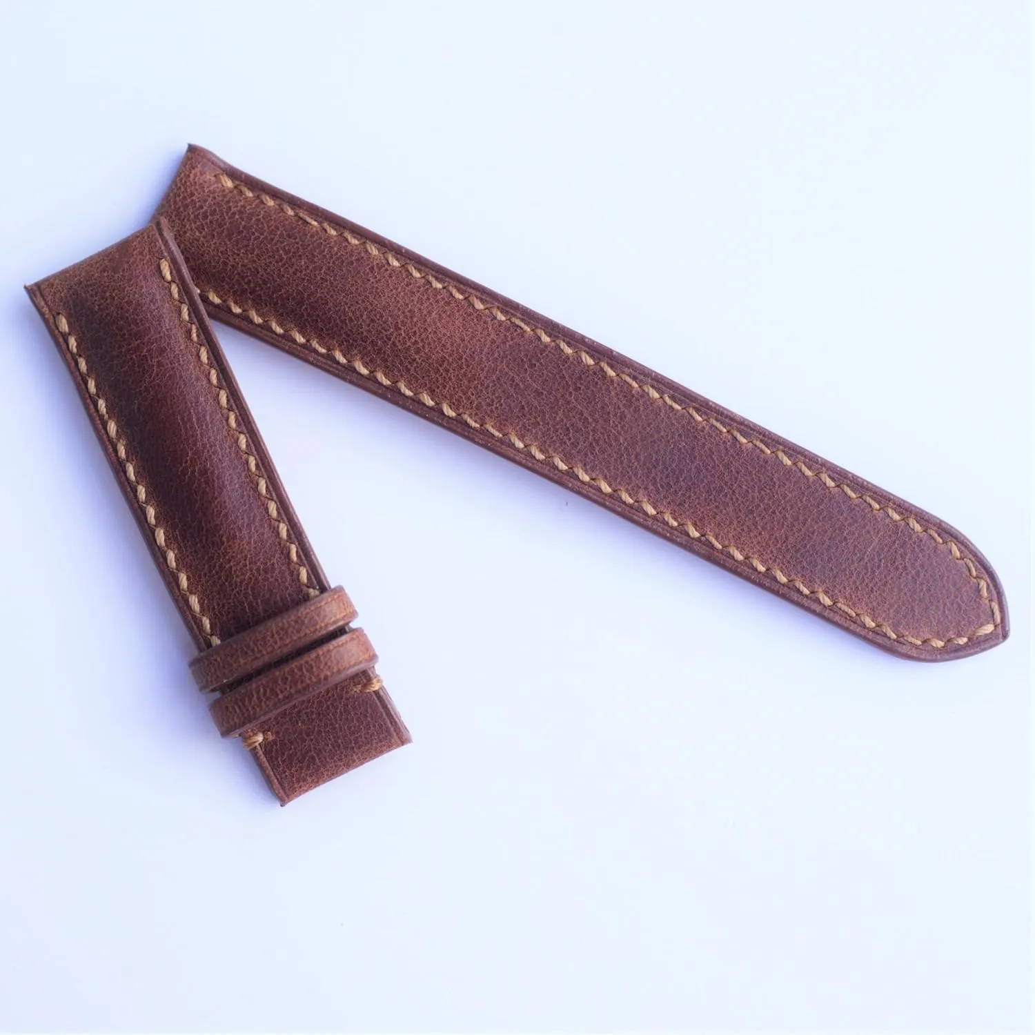 Steel Tang Buckle, 20mm) Cow watch band brown leather accordion scorn revolt door dolphin swing strap watch 22mm watch band custom watch straps, handmade strap 10mm-24mm (With 