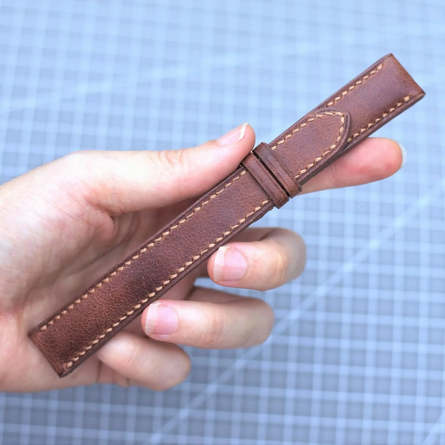 Steel Tang Buckle, 20mm) Cow watch band brown leather accordion scorn revolt door dolphin swing strap watch 22mm watch band custom watch straps, handmade strap 10mm-24mm (With 