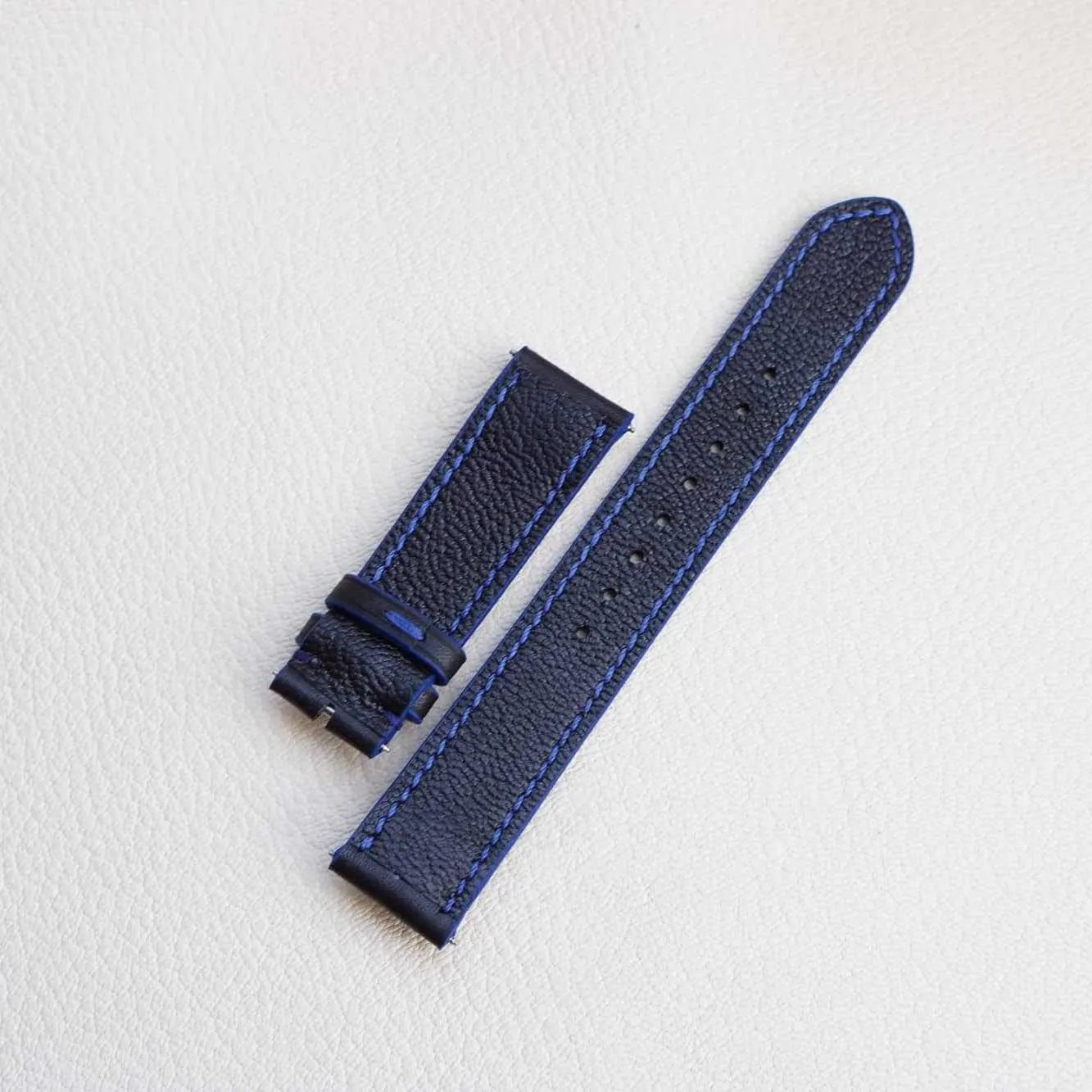Steel Tang Buckle) Black postmaster uncontrollably cod lot rider Cow leather watch band, Full Grain leather watch strap (19mm, 