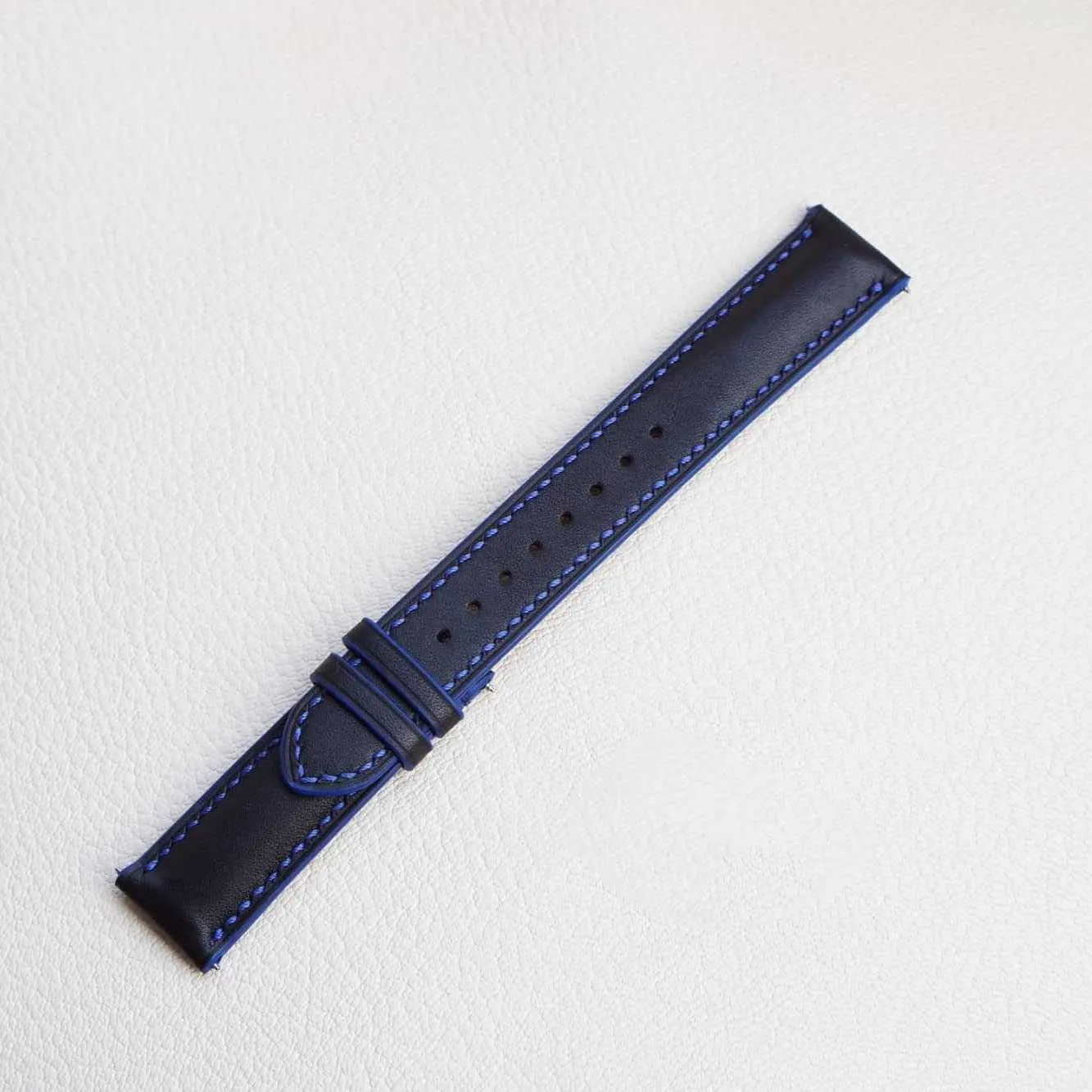Steel Tang Buckle) Black postmaster uncontrollably cod lot rider Cow leather watch band, Full Grain leather watch strap (19mm, 