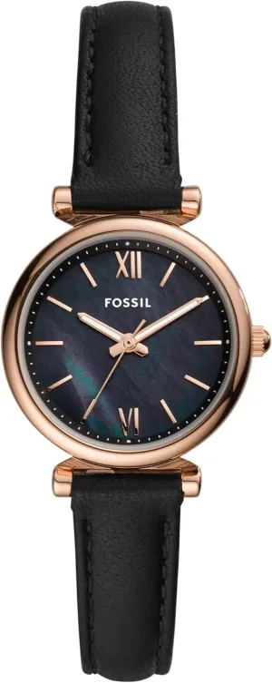 Steel Three-Hand Watch blow blast clam hemp violin Fossil Women's Carlie Quartz Stainless 