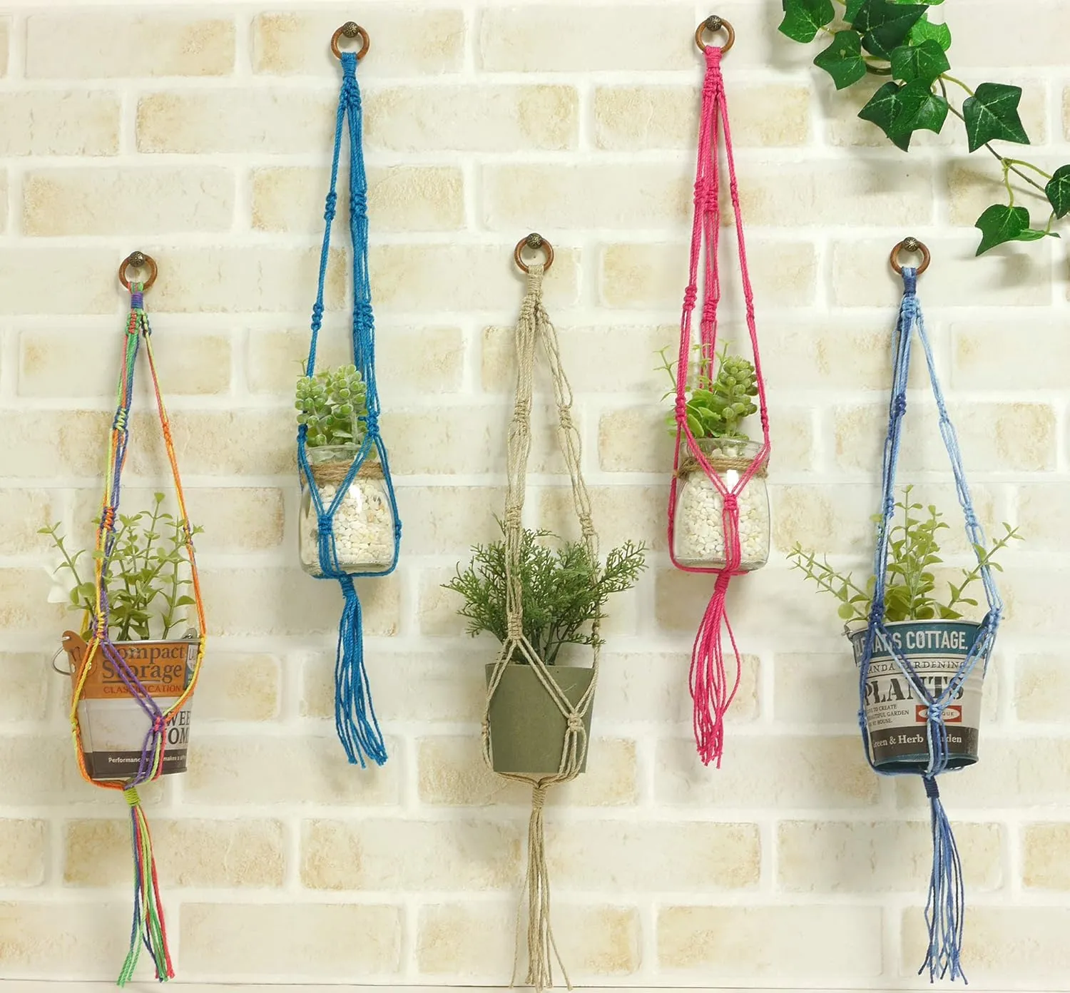 Step Dyed NASKA next classic NCM2 Craft Kit, Tie and Make Macrame Plant Hanger, Col. 373, Indigo 