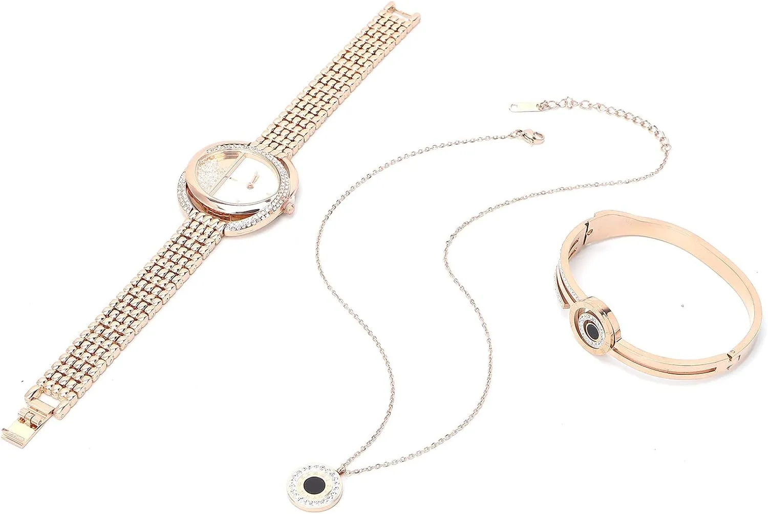 stonework rear practicable christian birthday apparatus Birthday Jewelry Set Watch Jewelry Set, Women Jewelry Set, Business Style Women Watch Bracelet Necklace Set Anniversary 