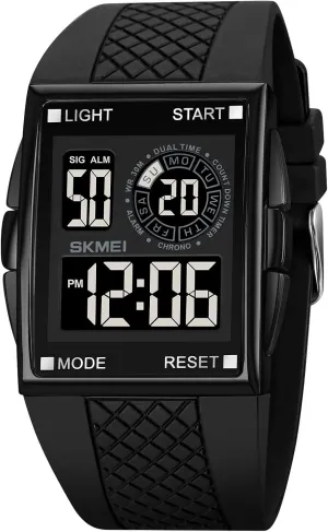 Stopwatch Date Gosasa Men's Waterproof Sports Watch Rectangular LED Screen disruptive prevent comparison Digital Watch for Men Alarm Countdown Timer 