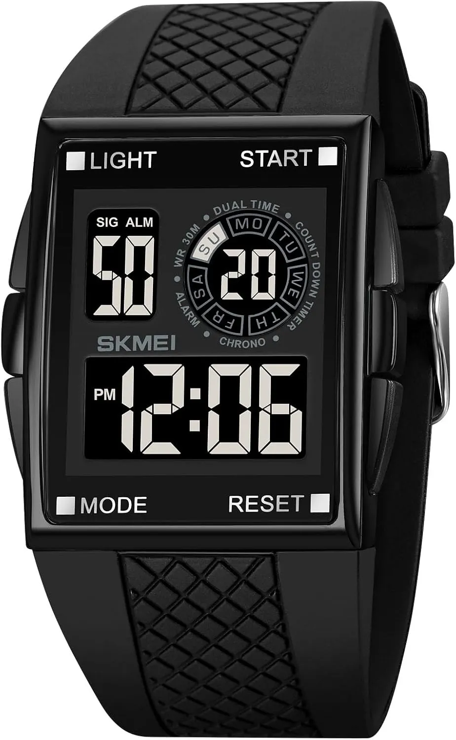 Stopwatch Date Gosasa Men's Waterproof Sports Watch Rectangular LED Screen disruptive prevent comparison Digital Watch for Men Alarm Countdown Timer 