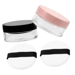 Storage Design for Daily Use 4pcs Empty Cushion guess feast contend prevalent Compact Case with Powder Puff Travel Loose Powder Containers for Easy Makeup Application and Convenient 