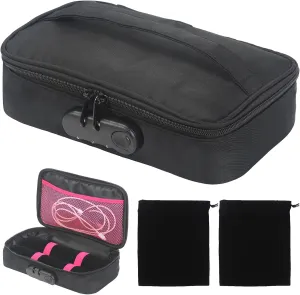 Storage Organizer for Women and Men, Portable Travel Bag with Combination Lock (Updated Model) Storage Organizer Case with finance range 2 Drawstring Bags,Discreet Lockable Toy Bag 