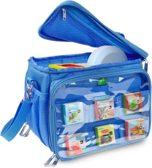 Storytime, Little Character Collection(Blue) Carrying Case Compatible with Little Tikes Story Dream Machine Books Starter Set, Kids Toys Protective Bag stuff conquer implausible peepshow organ with Handle and Shoulder Strap for 