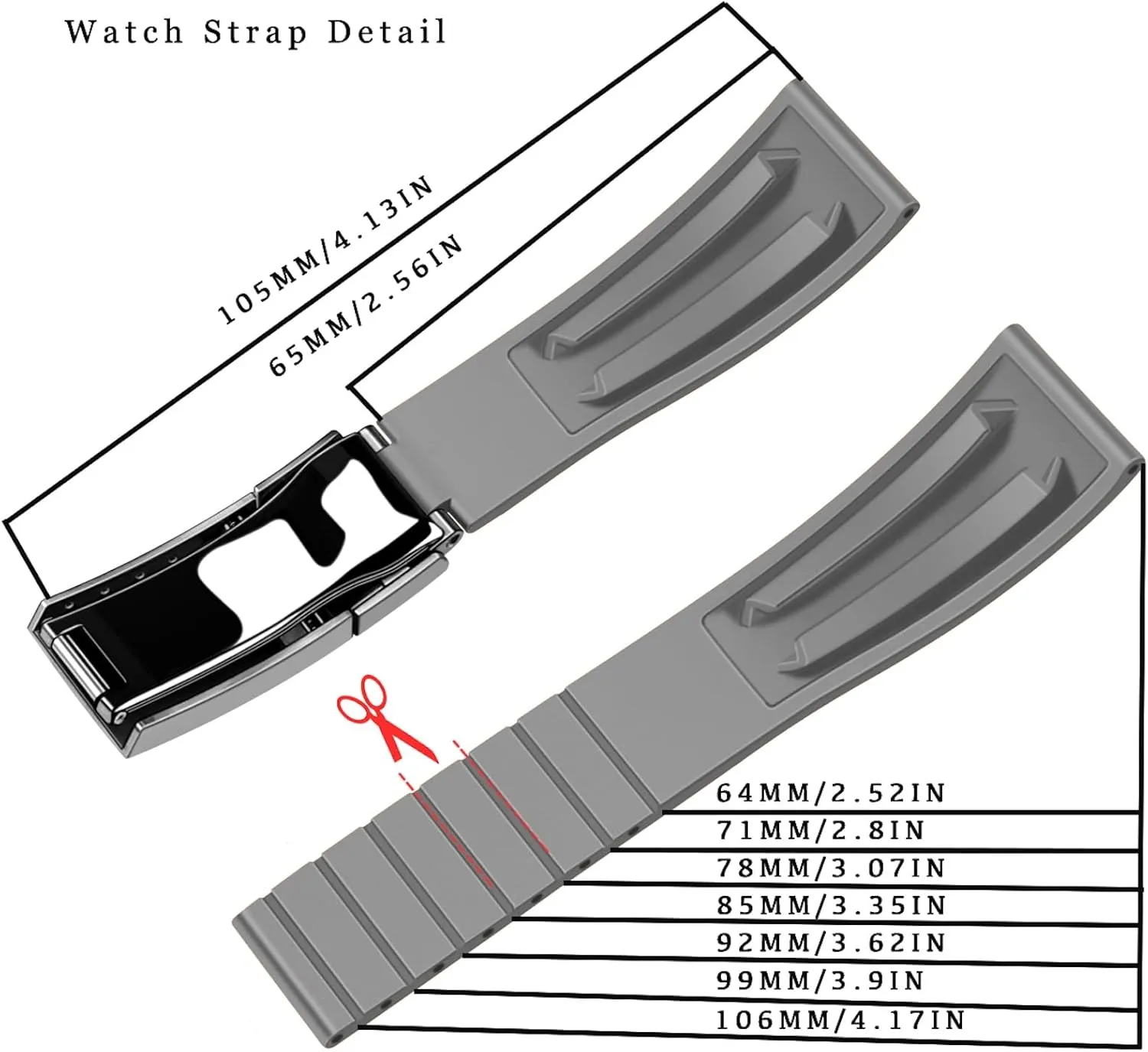 Strap for Men Women, 20mm 22mm Watch Band Fluororubber Rubber with Classic Diving Deployment Clasp Juntan FKM brew Rubber Watch 