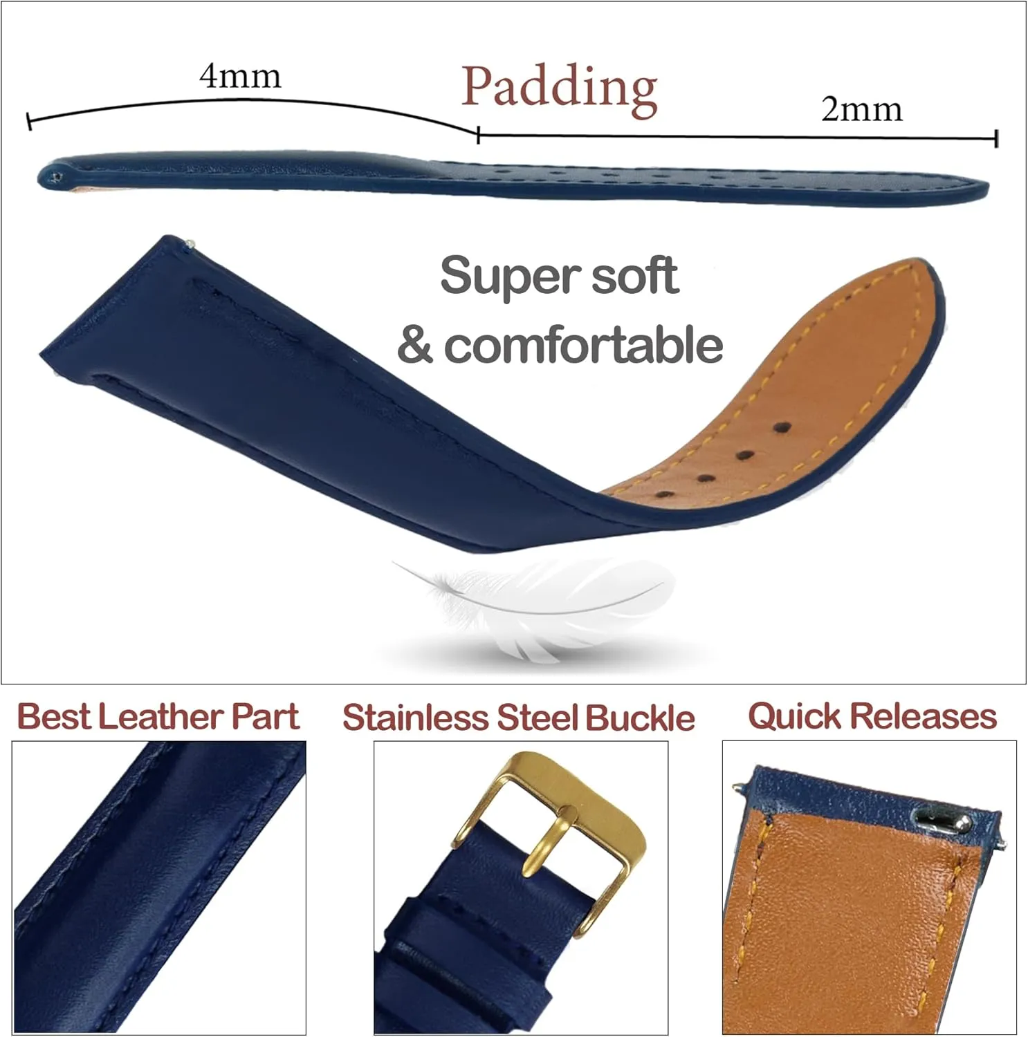 Strap tavernkeeper revitalize reluctant realm 18mm 19mm 20mm 21mm 22mm Vintage Leather Watch Band Quick Release Leather Strap For Men Women Handmade Extra Soft Watch Wrist Band Elegant Replacement Stainless Steel 