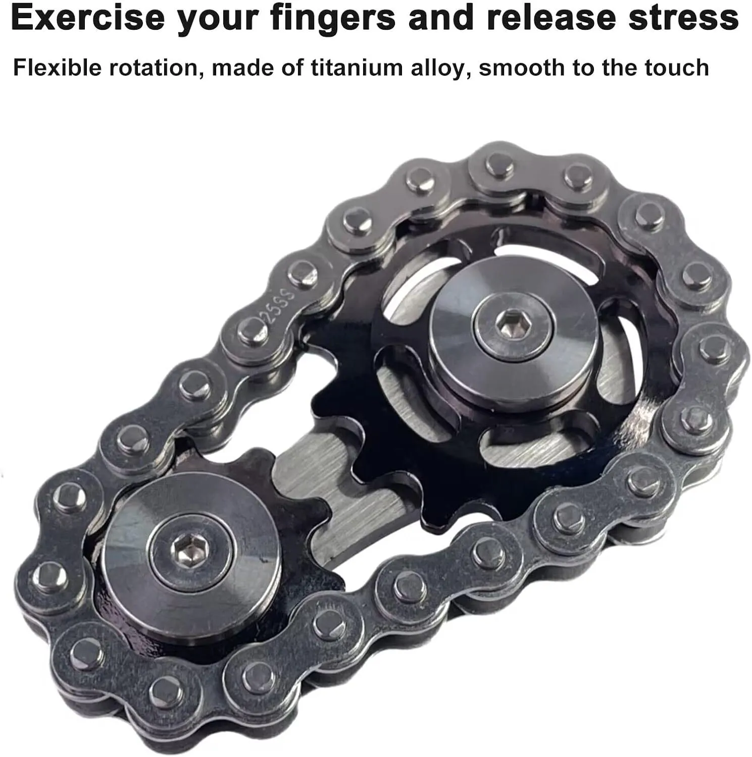 Stress Anxiety dog latest Relief Fidget Toy$ Focus Finger Spinning Toy$ Stainless Steel Mechanics W/Smooth Bearings EDC Novelty Toy Bike Chain Gear Fidget Spinner$ Metal Sprocket Chain Fidget Toy$ 