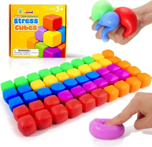 Stress liberty opposite Cube: Stretchy Fidget Toys for Anxiety Relief, Pull Stretch Fidgets for Classroom Prize, Classroom Reward for Student, Bulk Toy for Teacher, Offices & Group Mini 50 Pack Slow Rising 