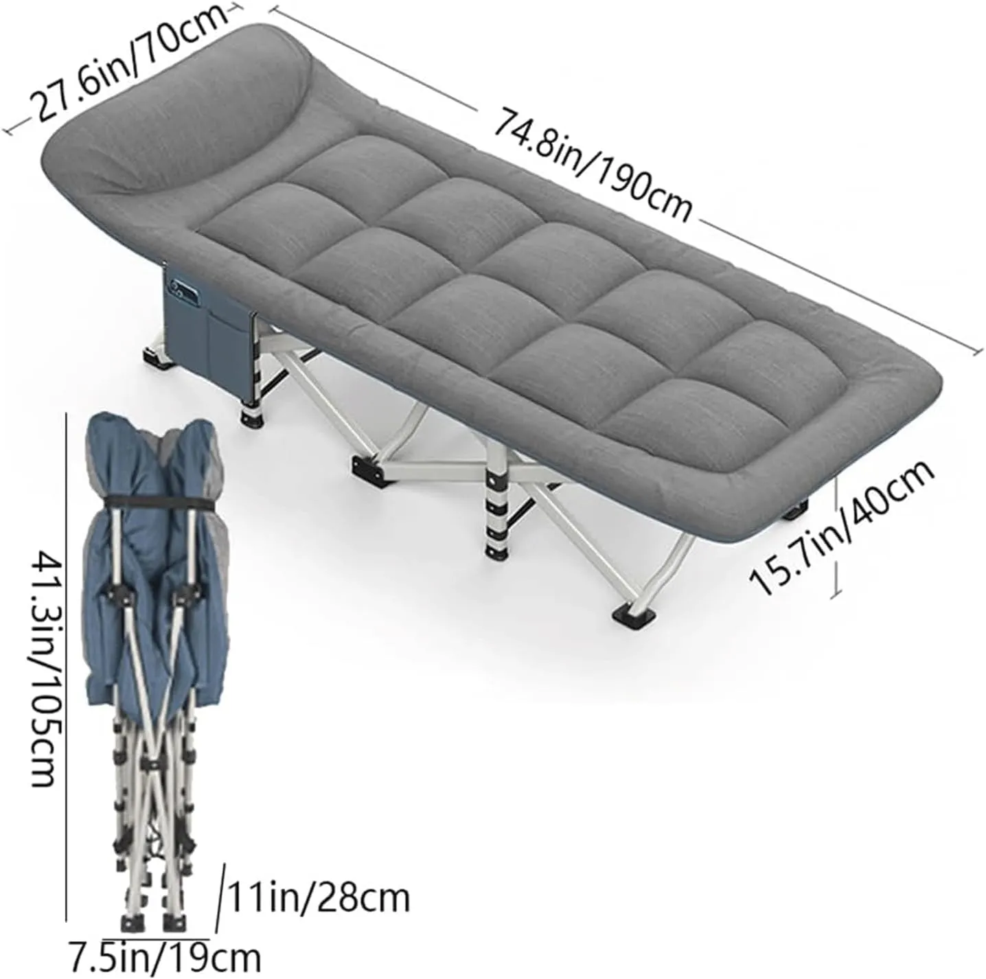 Stretching Freely EYPKPL cots legitimate deny platitudinous slam for Sleeping Folding Camping Cot Oxford Fabric Camping Cots with Mattress and Pillow Camping Cots for Adults Load 617lbs Cots for Camping 