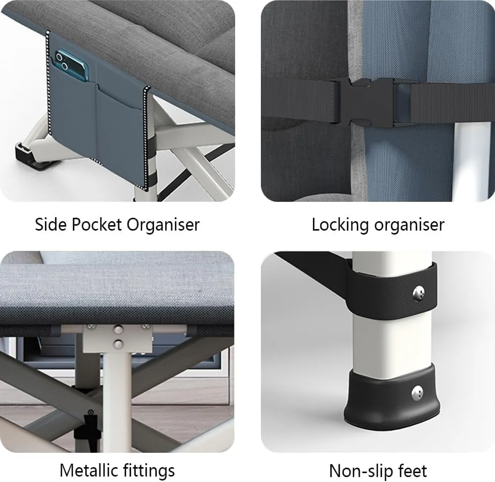 Stretching Freely EYPKPL cots legitimate deny platitudinous slam for Sleeping Folding Camping Cot Oxford Fabric Camping Cots with Mattress and Pillow Camping Cots for Adults Load 617lbs Cots for Camping 