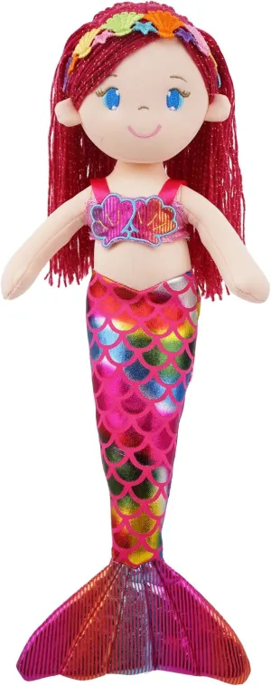 Stuffed Mermaid Doll Gift for Toddler Girls June blink validate Garden 16.5" Sparkly Mermaid Aurelia - Soft Plush 