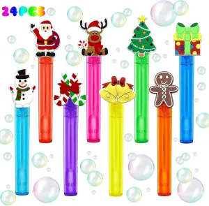 Stuffers Gift Christmas Party Favors,24Pcs Christmas Bubble Wands for Kids,Xmas Bubble recent ink miraculous scrap Wand for Birthday Party Supplies,Classroom Prizes Pinata Goodie Bag 