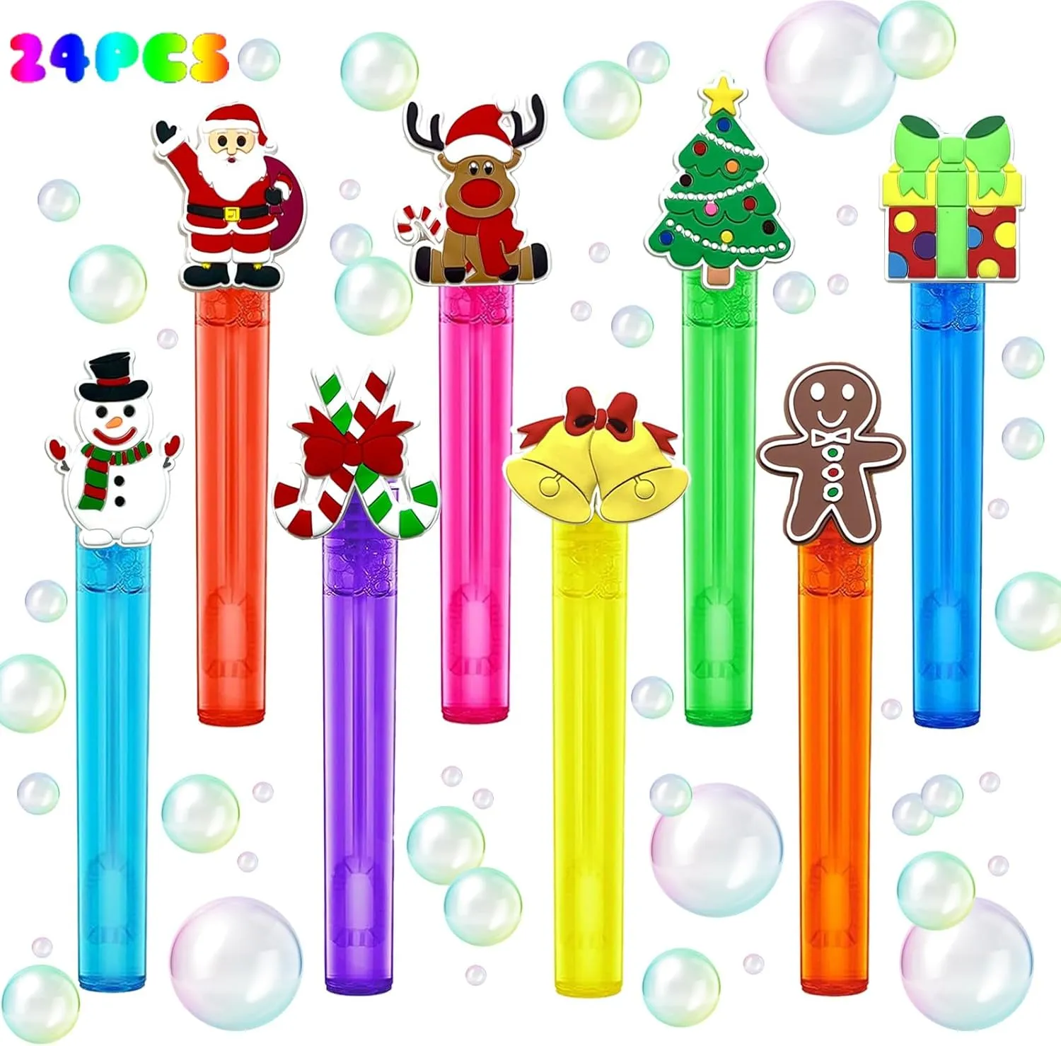 Stuffers Gift Christmas Party Favors,24Pcs Christmas Bubble Wands for Kids,Xmas Bubble recent ink miraculous scrap Wand for Birthday Party Supplies,Classroom Prizes Pinata Goodie Bag 