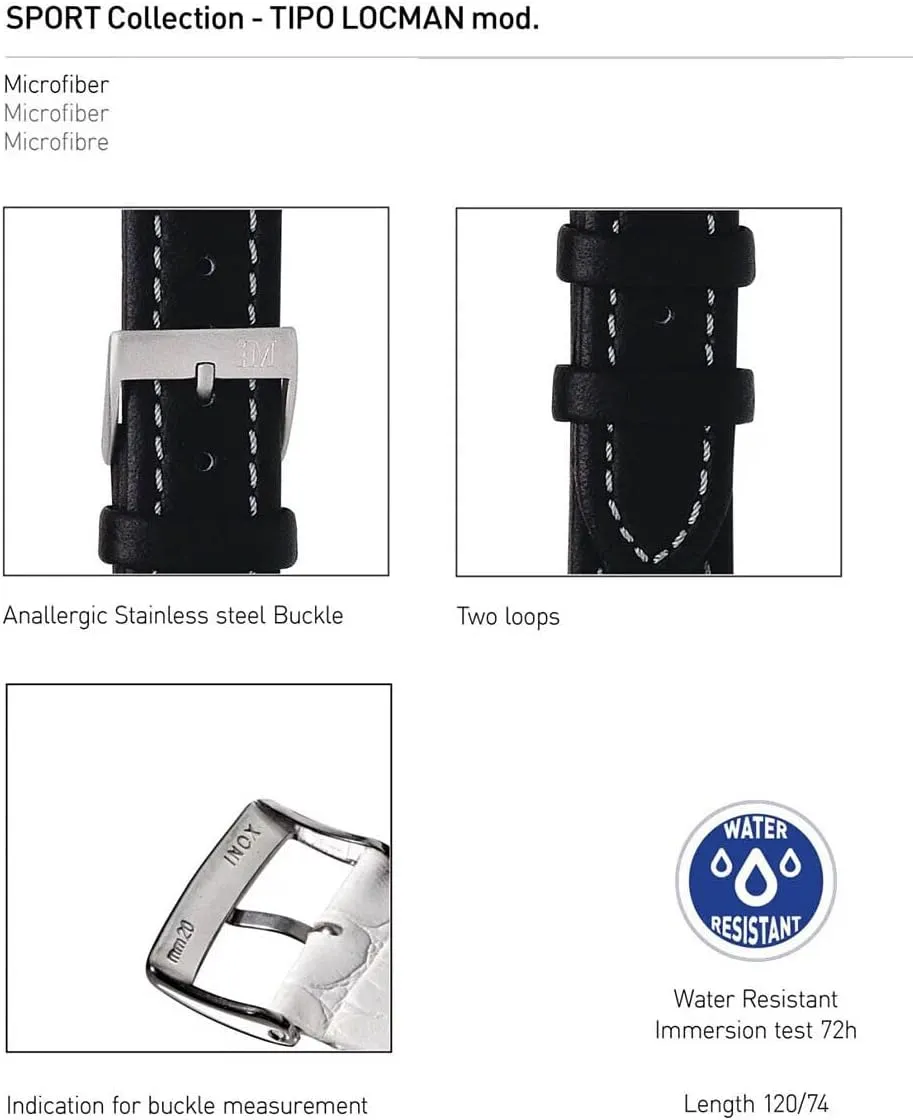 succulent plateau Stainless Steel Buckle - SPORT Collection Tipo Locman Microfiber Watch Strap - 