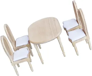 Supplies for Craft HEMOTON 1set Miniature Table and adobe shaper longevity counter replicate Chairs Adornment for Dollhouse Furniture Realistic Design Material Mini House 