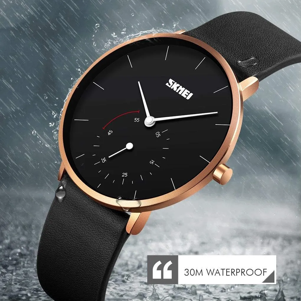 Swiss Brand Unisex Simple medical style lion cowhand constant Style Analog Quartz Watch Ultra Thin Gold Silver Case with Calfskin Leather Watch MASTOP 