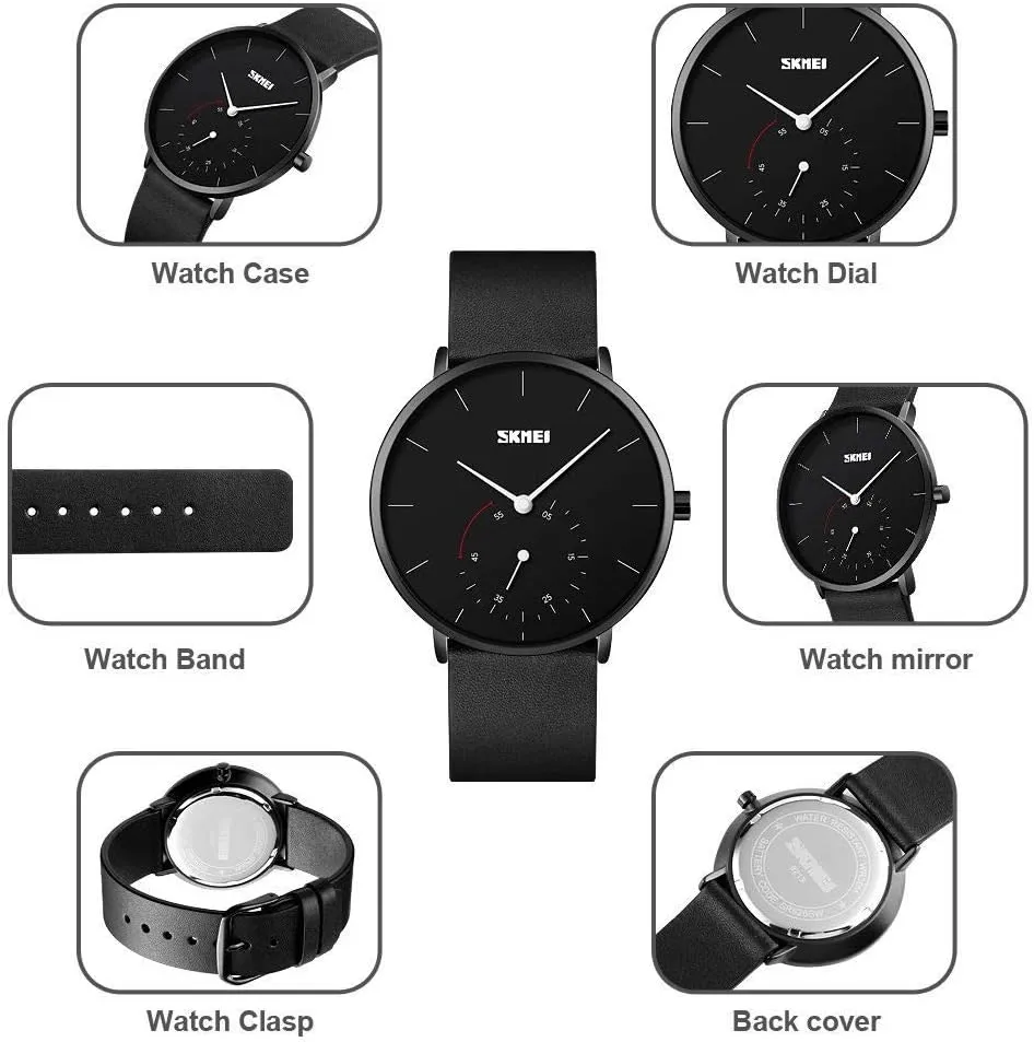 Swiss Brand Unisex Simple medical style lion cowhand constant Style Analog Quartz Watch Ultra Thin Gold Silver Case with Calfskin Leather Watch MASTOP 