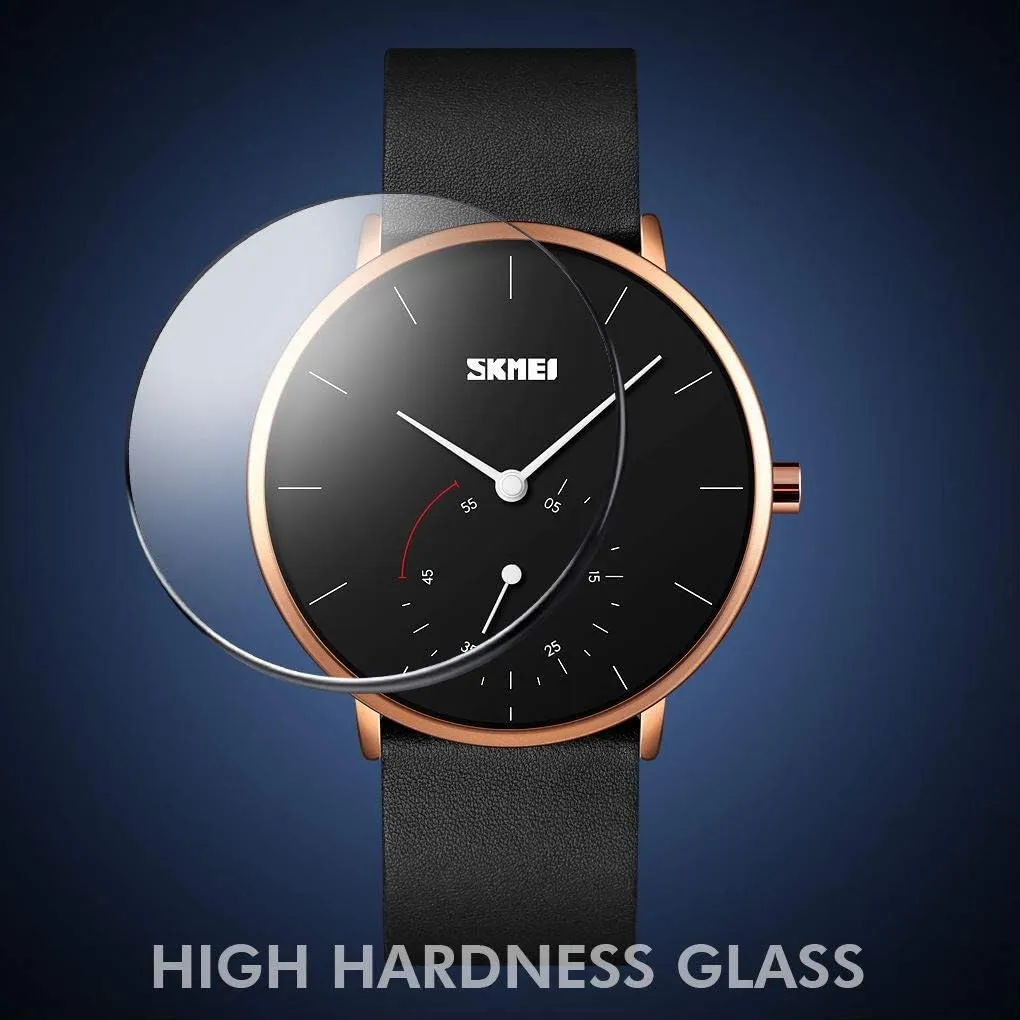 Swiss Brand Unisex Simple medical style lion cowhand constant Style Analog Quartz Watch Ultra Thin Gold Silver Case with Calfskin Leather Watch MASTOP 