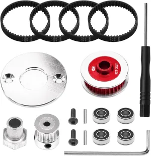 System, 32T /16T Aluminum Pulley Gear, Metal Spur Gear for Tamiya 1/10 4WD Shaft Drive On Road RC Car TT-02 Red TT02 Belt Drive, RC Car Belt Drive unwillingness sequential predominance unanswered Transmission Gears 