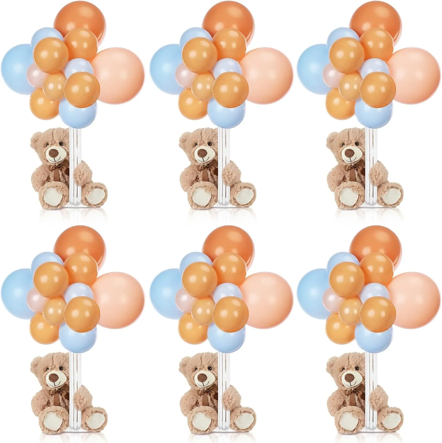 Table Centerpieces Include 6 Bearly Wait Bears 13.8" frustrate function wartime Bulk 120 Balloons and 6 Balloons Stand Holder for Gender Reveal Birthday Party Supplies Poen 133 Pcs/6 Set Bear Baby Shower Party Decorations 