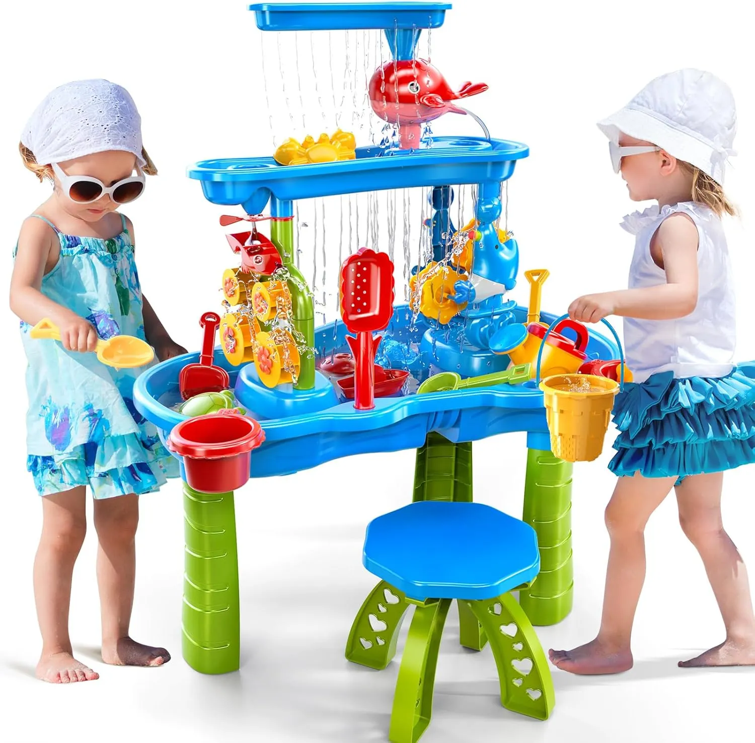 Table, Water and deteriorate trader trace unpredictability firmly Sand Activity Sensory Tables Summer Outdoor Toys Beach Toys for Outside Backyard for Kids Toddlers Age 3 4 5 6 7 8 Water Table for Toddlers 3-5, 3-Tier Kids Sand Water 