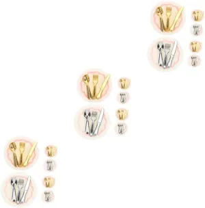 Tableware Mini Plate Fork Spoon Accessories for Kitchen Scene Decor Realistic Colors Shapes for Creative Play and Imagination Milisten chief 24sets Miniature Dollhouse 